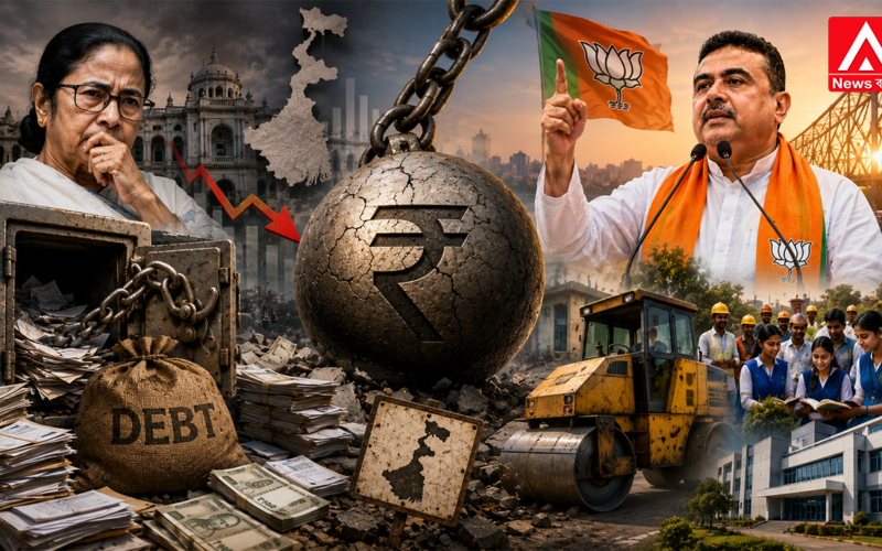 How much debt has the outgoing Trinamool government left behind?