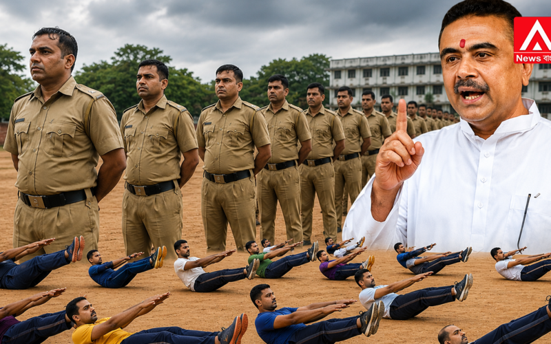 No more pot-bellied men in uniform! Heeding Suvendu's advice, the police engage in rigorous physical training.