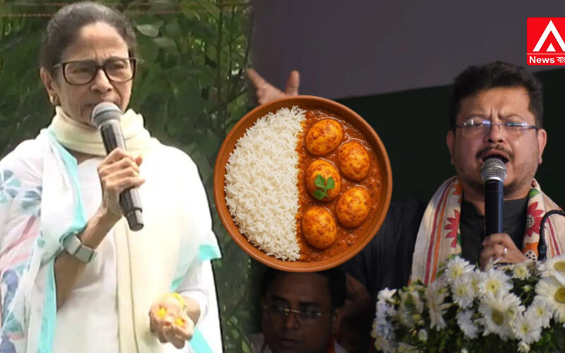 Trinamool's traditional 'egg-rice' was also taken over by Ritabrata Shibir!