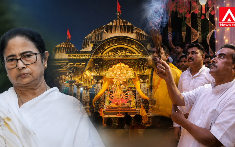 Following the political shift, that traditional Durga Puja of New Town is making a spectacular comeback in Bengal.