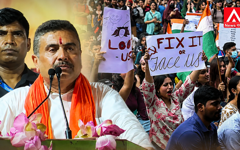 Suvendu Adhikari takes to the field in his own constituency to counter the NEET movement!